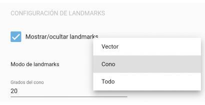 Selector de modo de landmarks (derecha)