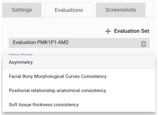 Criteria family selector